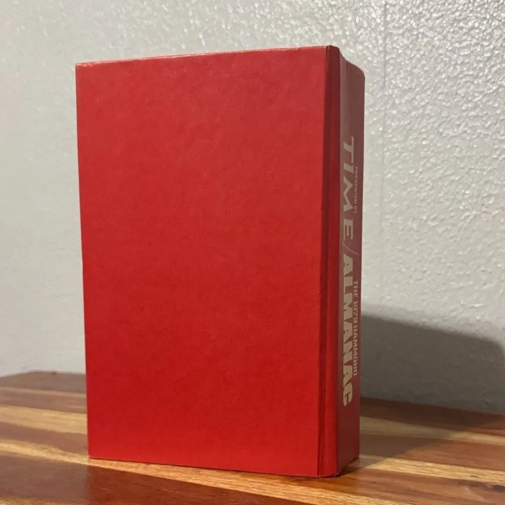 Vintage Presented by Time 1979 Hammond Almanac Book Red Blue Cover with Earth